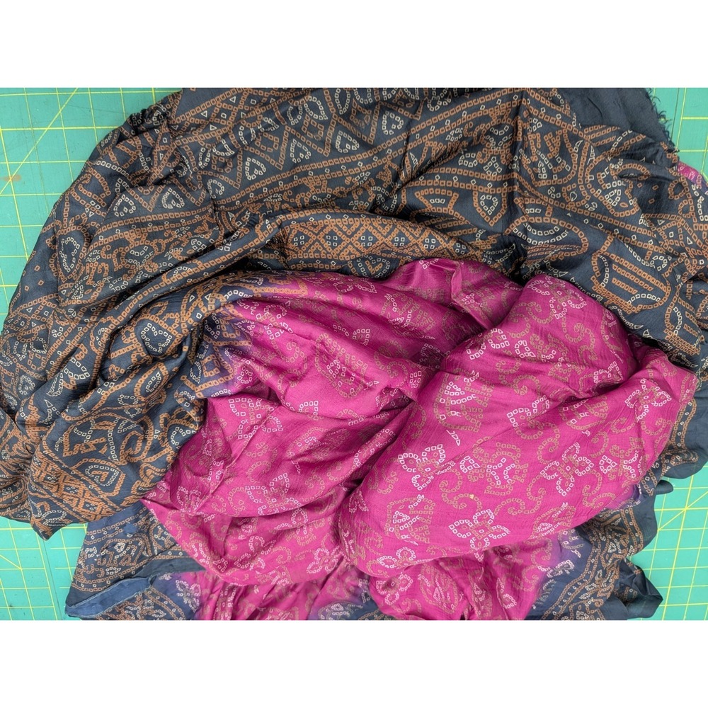 Silk Saree for Crafting Sewing Quilting Upcycled Projects Unwearable Saree